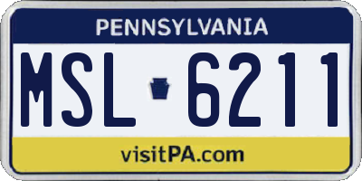 PA license plate MSL6211