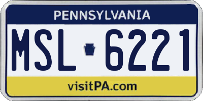 PA license plate MSL6221