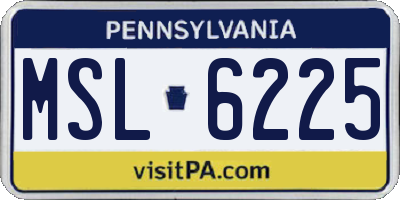 PA license plate MSL6225