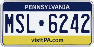 PA license plate MSL6242