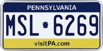 PA license plate MSL6269