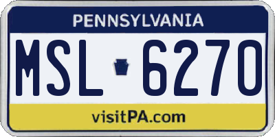 PA license plate MSL6270