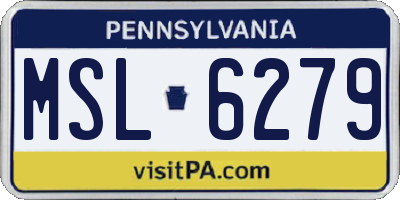 PA license plate MSL6279