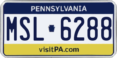 PA license plate MSL6288