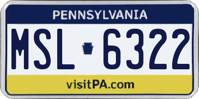 PA license plate MSL6322