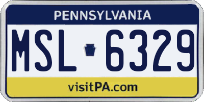 PA license plate MSL6329