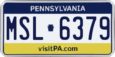 PA license plate MSL6379