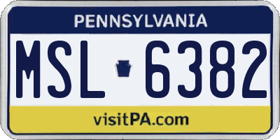 PA license plate MSL6382