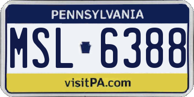 PA license plate MSL6388