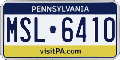 PA license plate MSL6410
