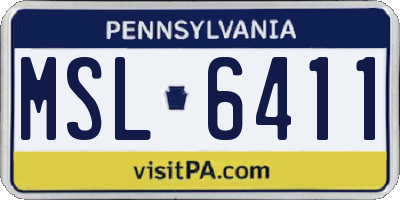 PA license plate MSL6411