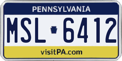 PA license plate MSL6412