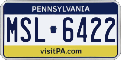 PA license plate MSL6422