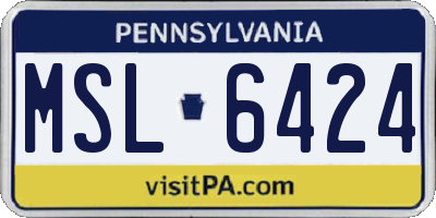 PA license plate MSL6424