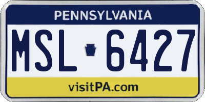 PA license plate MSL6427