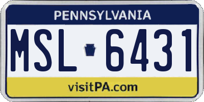 PA license plate MSL6431