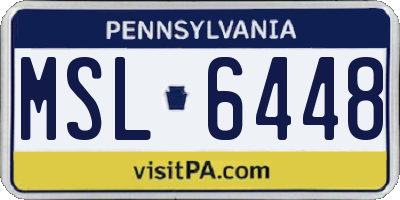 PA license plate MSL6448