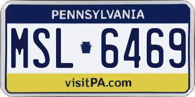 PA license plate MSL6469