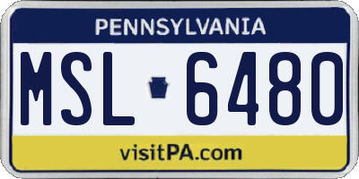 PA license plate MSL6480