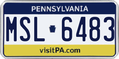 PA license plate MSL6483
