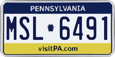 PA license plate MSL6491