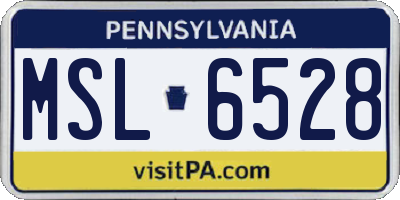 PA license plate MSL6528