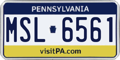 PA license plate MSL6561
