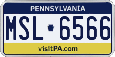 PA license plate MSL6566