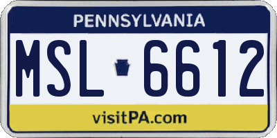 PA license plate MSL6612