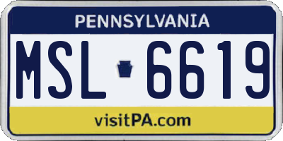 PA license plate MSL6619