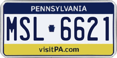 PA license plate MSL6621