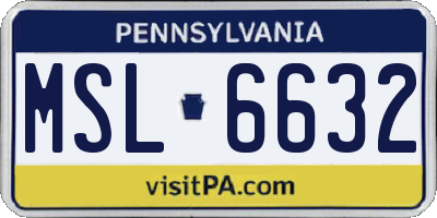 PA license plate MSL6632
