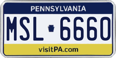PA license plate MSL6660