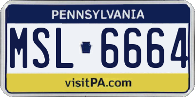 PA license plate MSL6664