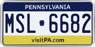 PA license plate MSL6682