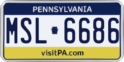 PA license plate MSL6686