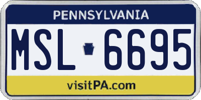 PA license plate MSL6695
