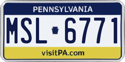 PA license plate MSL6771