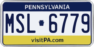PA license plate MSL6779