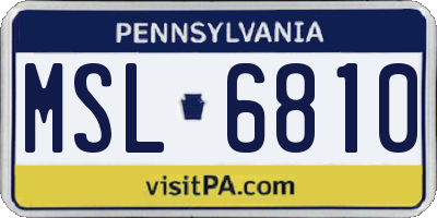PA license plate MSL6810