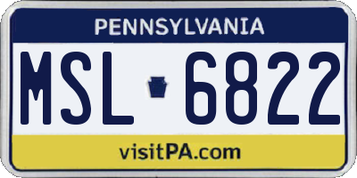 PA license plate MSL6822