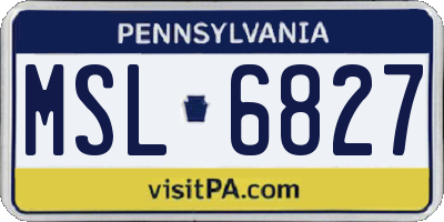 PA license plate MSL6827