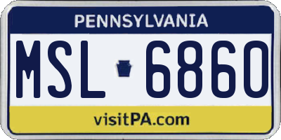 PA license plate MSL6860