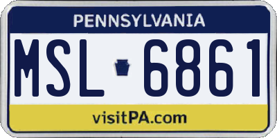 PA license plate MSL6861