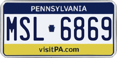 PA license plate MSL6869