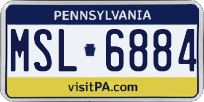 PA license plate MSL6884