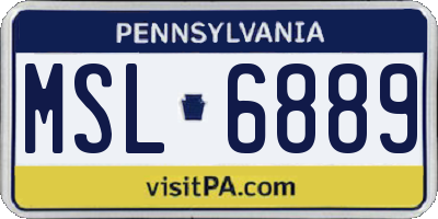 PA license plate MSL6889