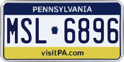 PA license plate MSL6896
