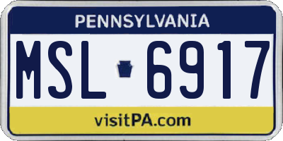 PA license plate MSL6917