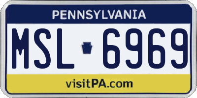 PA license plate MSL6969
